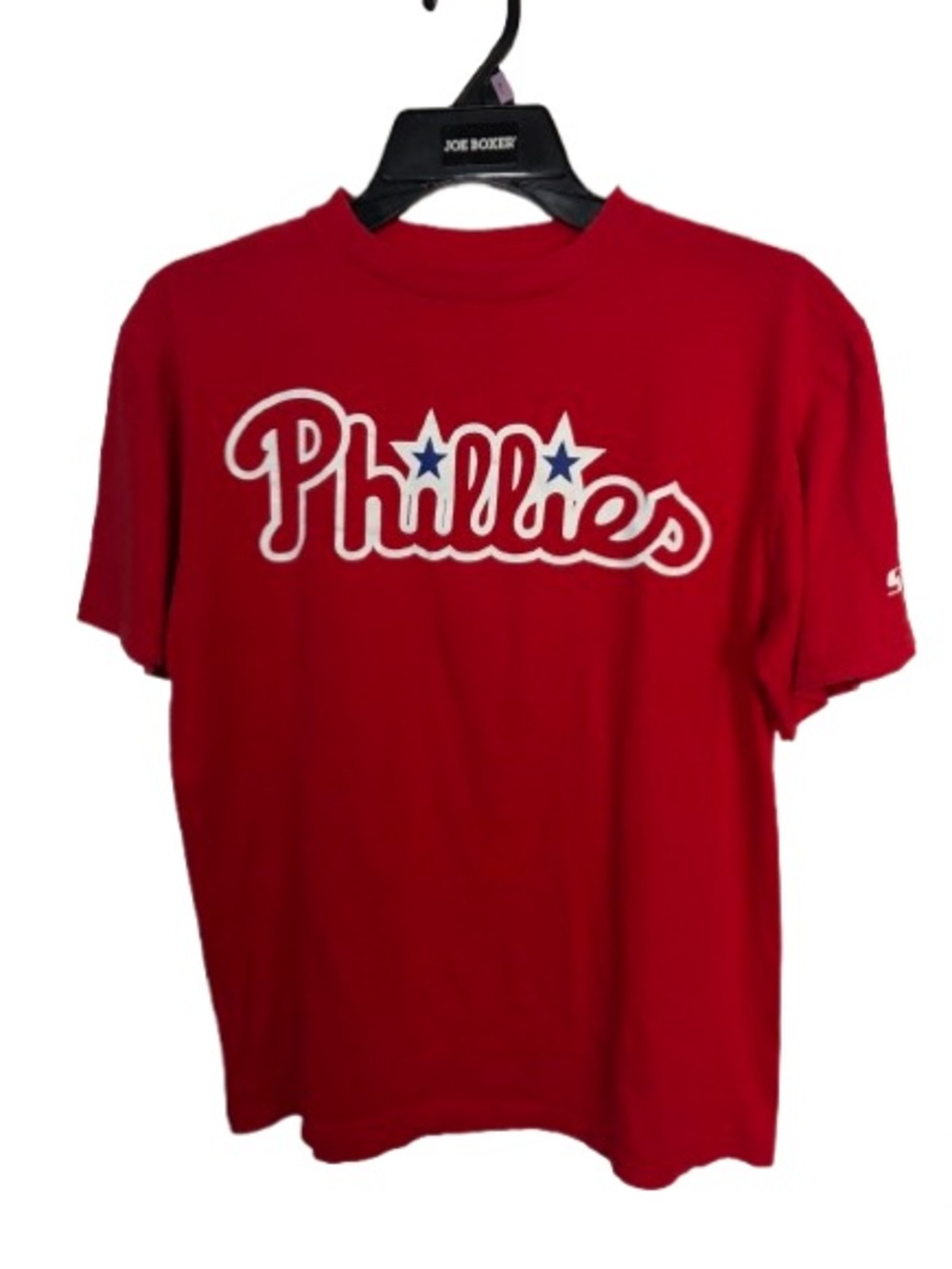 Majestic Red Phillies Script Logo Kids Tee Youth XL